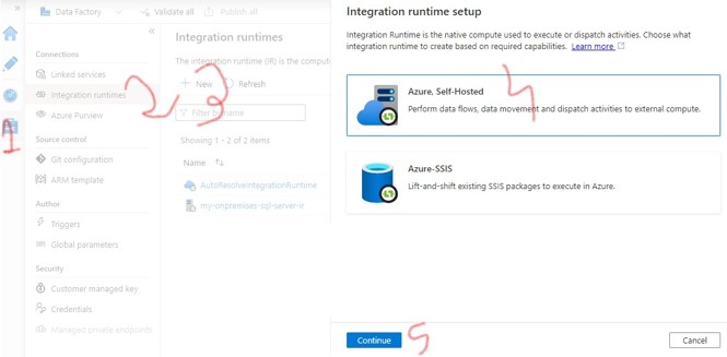 Create Azure Hosted Long Living IR