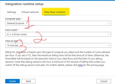 Create Azure Hosted Long Living IR